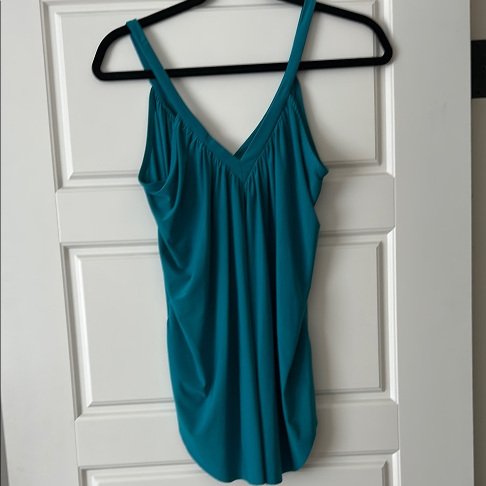 Teal Blue Ruched Camisole Top